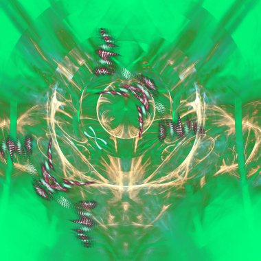 Fantezi kaotik renkli fraktal desen. Soyut Fraktal şekiller. 3D render resimde arka plan veya duvar kağıdı