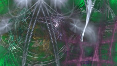 Fantezi kaotik renkli fraktal desen. Soyut Fraktal şekiller. 3D render resimde arka plan veya duvar kağıdı