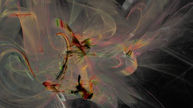 Fantezi kaotik renkli fraktal desen. Soyut Fraktal şekiller. 3D render resimde arka plan veya duvar kağıdı