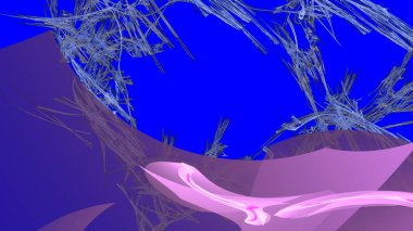 Fantezi kaotik renkli fraktal desen. Soyut Fraktal şekiller. 3D render resimde arka plan veya duvar kağıdı