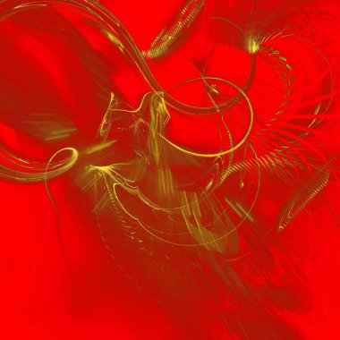 Fantezi kaotik renkli fraktal desen. Soyut Fraktal şekiller. 3D render resimde arka plan veya duvar kağıdı