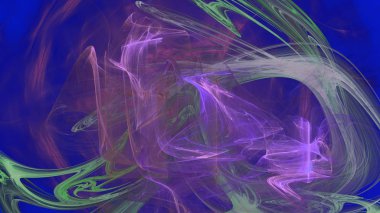 Fantezi kaotik renkli fraktal desen. Soyut Fraktal şekiller. 3D render resimde arka plan veya duvar kağıdı