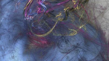 Fantezi kaotik renkli fraktal desen. Soyut Fraktal şekiller. 3D render resimde arka plan veya duvar kağıdı