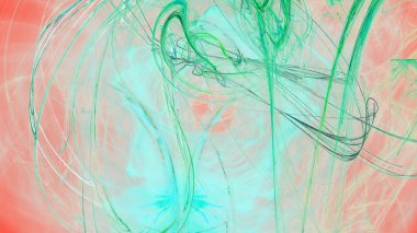 Fantezi kaotik renkli fraktal desen. Soyut Fraktal şekiller. 3D render resimde arka plan veya duvar kağıdı