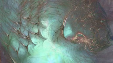 Fantezi kaotik renkli fraktal desen. Soyut Fraktal şekiller. 3D render resimde arka plan veya duvar kağıdı