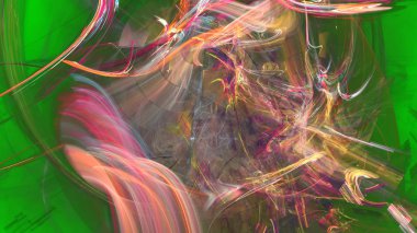 Fantezi kaotik renkli fraktal desen. Soyut Fraktal şekiller. 3D render resimde arka plan veya duvar kağıdı