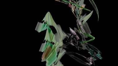 Fantezi kaotik renkli fraktal desen. Soyut Fraktal şekiller. 3D render resimde arka plan veya duvar kağıdı