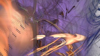 Fantezi kaotik renkli fraktal desen. Soyut Fraktal şekiller. 3D render resimde arka plan veya duvar kağıdı