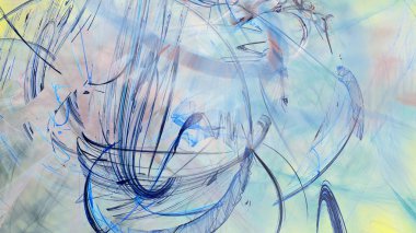 Fantezi kaotik renkli fraktal desen. Soyut Fraktal şekiller. 3D render resimde arka plan veya duvar kağıdı