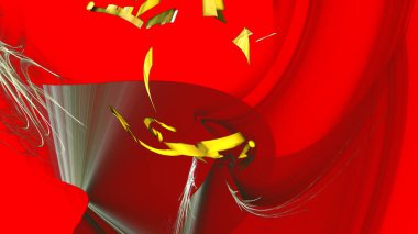 Fantezi kaotik renkli fraktal desen. Soyut Fraktal şekiller. 3D render resimde arka plan veya duvar kağıdı