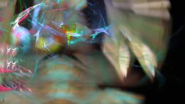 Fantezi kaotik renkli fraktal desen. Soyut Fraktal şekiller. 3D render resimde arka plan veya duvar kağıdı