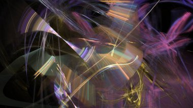 Fantezi kaotik renkli fraktal desen. Soyut Fraktal şekiller. 3D render resimde arka plan veya duvar kağıdı