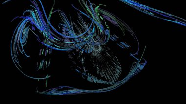 Fantezi kaotik renkli fraktal desen. Soyut Fraktal şekiller. 3D render resimde arka plan veya duvar kağıdı