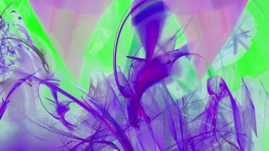 Fantezi kaotik renkli fraktal desen. Soyut Fraktal şekiller. 3D render resimde arka plan veya duvar kağıdı