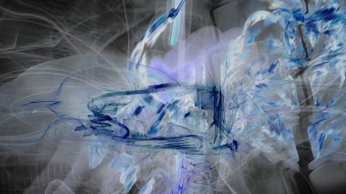 Fantezi kaotik renkli fraktal desen. Soyut Fraktal şekiller. 3D render resimde arka plan veya duvar kağıdı