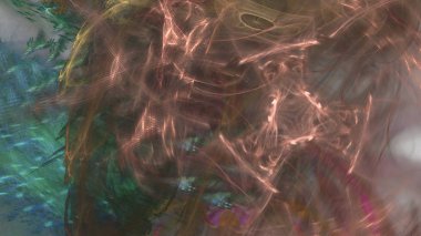 Fantezi kaotik renkli fraktal desen. Soyut Fraktal şekiller. 3D render resimde arka plan veya duvar kağıdı