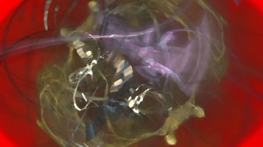 Fantezi kaotik renkli fraktal desen. Soyut Fraktal şekiller. 3D render resimde arka plan veya duvar kağıdı