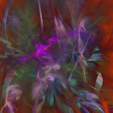 Fantezi kaotik renkli fraktal desen. Soyut Fraktal şekiller. 3D render resimde arka plan veya duvar kağıdı