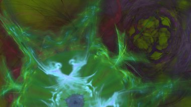 Fantezi kaotik renkli fraktal desen. Soyut Fraktal şekiller. 3D render resimde arka plan veya duvar kağıdı