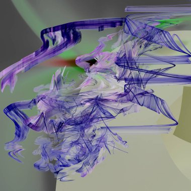 Fantezi kaotik renkli fraktal desen. Soyut Fraktal şekiller. 3D render resimde arka plan veya duvar kağıdı