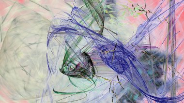 Fantezi kaotik renkli fraktal desen. Soyut Fraktal şekiller. 3D render resimde arka plan veya duvar kağıdı