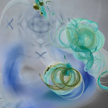 Fantezi kaotik renkli fraktal desen. Soyut Fraktal şekiller. 3D render resimde arka plan veya duvar kağıdı