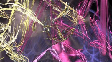 Fantezi kaotik renkli fraktal desen. Soyut Fraktal şekiller. 3D render resimde arka plan veya duvar kağıdı