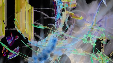 Fantezi kaotik renkli fraktal desen. Soyut Fraktal şekiller. 3D render resimde arka plan veya duvar kağıdı