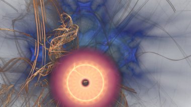 Fantezi kaotik renkli fraktal desen. Soyut Fraktal şekiller. 3D render resimde arka plan veya duvar kağıdı