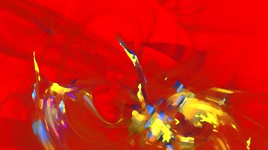 Fantezi kaotik renkli fraktal desen. Soyut Fraktal şekiller. 3D render resimde arka plan veya duvar kağıdı