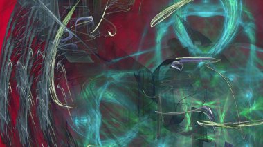 Fantezi kaotik renkli fraktal desen. Soyut Fraktal şekiller. 3D render resimde arka plan veya duvar kağıdı