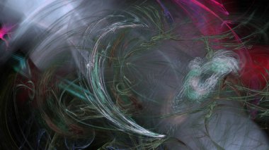 Fantezi kaotik renkli fraktal desen. Soyut Fraktal şekiller. 3D render resimde arka plan veya duvar kağıdı