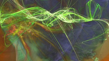 Fantezi kaotik renkli fraktal desen. Soyut Fraktal şekiller. 3D render resimde arka plan veya duvar kağıdı