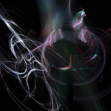 Fantezi kaotik renkli fraktal desen. Soyut Fraktal şekiller. 3D render resimde arka plan veya duvar kağıdı