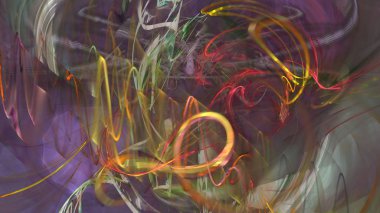 Fantezi kaotik renkli fraktal desen. Soyut Fraktal şekiller. 3D render resimde arka plan veya duvar kağıdı