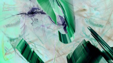 Fantezi kaotik renkli fraktal desen. Soyut Fraktal şekiller. 3D render resimde arka plan veya duvar kağıdı