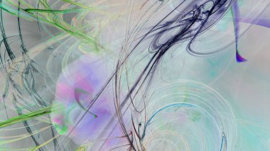 Fantezi kaotik renkli fraktal desen. Soyut Fraktal şekiller. 3D render resimde arka plan veya duvar kağıdı