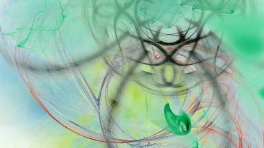 Fantezi kaotik renkli fraktal desen. Soyut Fraktal şekiller. 3D render resimde arka plan veya duvar kağıdı