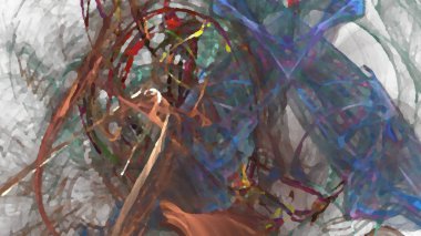 Fantezi kaotik renkli fraktal desen. Soyut Fraktal şekiller. 3D render resimde arka plan veya duvar kağıdı