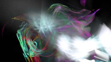 Fantezi kaotik renkli fraktal desen. Soyut Fraktal şekiller. 3D render resimde arka plan veya duvar kağıdı