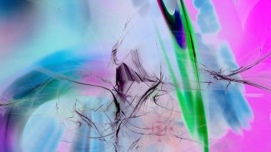 Fantezi kaotik renkli fraktal desen. Soyut Fraktal şekiller. 3D render resimde arka plan veya duvar kağıdı.