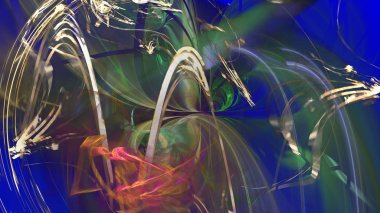 Fantezi kaotik renkli fraktal desen. Soyut Fraktal şekiller. 3D render resimde arka plan veya duvar kağıdı