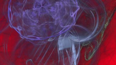 Fantezi kaotik renkli fraktal desen. Soyut Fraktal şekiller. 3D render resimde arka plan veya duvar kağıdı