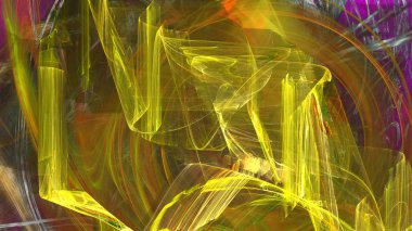 Fantezi kaotik renkli fraktal desen. Soyut Fraktal şekiller. 3D render resimde arka plan veya duvar kağıdı