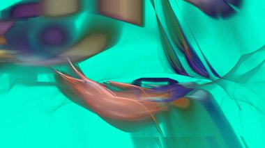 Fantezi kaotik renkli fraktal desen. Soyut Fraktal şekiller. 3D render resimde arka plan veya duvar kağıdı.