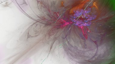 Fantezi kaotik renkli fraktal desen. Soyut Fraktal şekiller. 3D render resimde arka plan veya duvar kağıdı