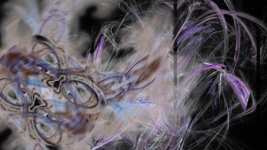 Fantezi kaotik renkli fraktal desen. Soyut Fraktal şekiller. 3D render resimde arka plan veya duvar kağıdı.