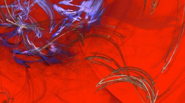 Fantezi kaotik renkli fraktal desen. Soyut Fraktal şekiller. 3D render resimde arka plan veya duvar kağıdı.