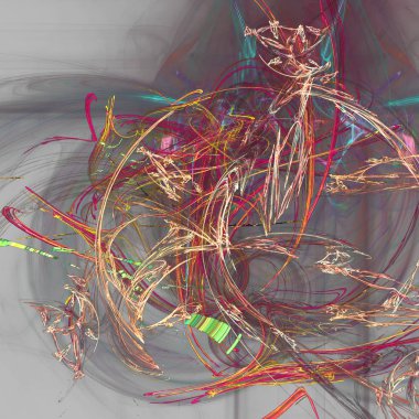 Fantezi kaotik renkli fraktal desen. Soyut Fraktal şekiller. 3D render resimde arka plan veya duvar kağıdı