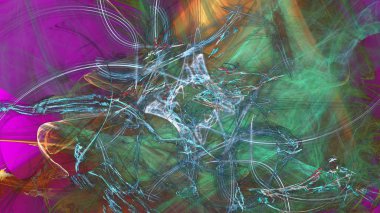 Fantezi kaotik renkli fraktal desen. Soyut Fraktal şekiller. 3D render resimde arka plan veya duvar kağıdı.